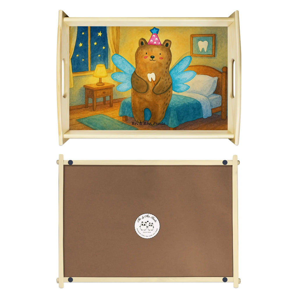 Serviertablett Bär Zahnfee Design Serviertablett, Tablett, Holztablett, Küchentablett, Dekotablett, Frühstückstablett, Bär, Teddy, Teddybär, Zahnfee, Fee, Milchzahn, Erster Zahn