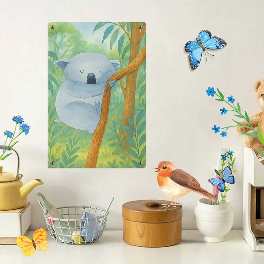 Paint by Numbers Metal Sign koala Design small animals, cute, funny, cute animal motives, hand drawn, small world, funny sayings, good mood, happy, gifts, gift ideas, special gifts, animal lover, card, dreamland, sleeping, dream, bear, Koala, koala bear, bedroom