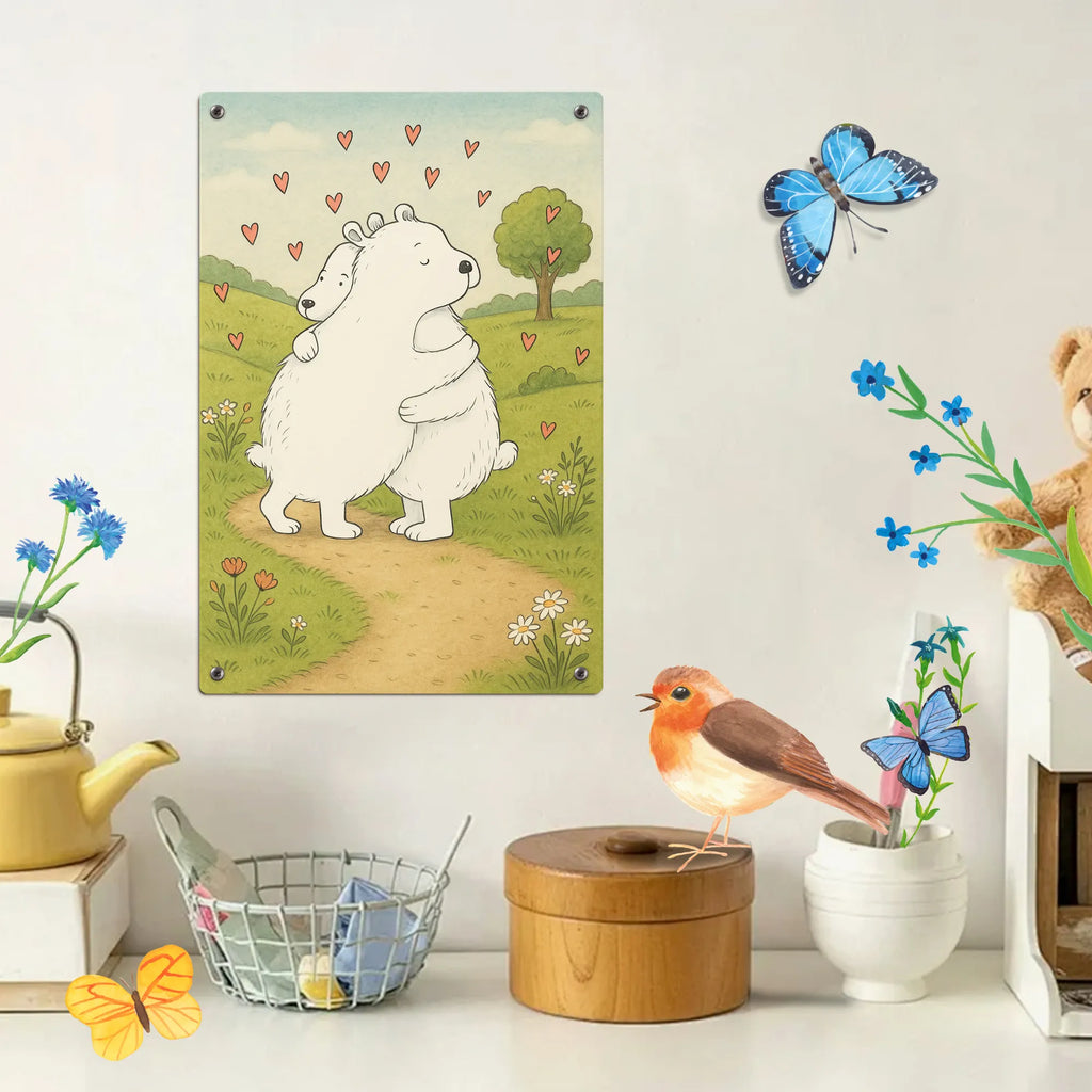 Metalowy szyld do malowania po numerach Niedźwiedź polarny obejmować Design Motywy zwierzęce, dobra energia, zabawne powiedzonka, zwierzęta