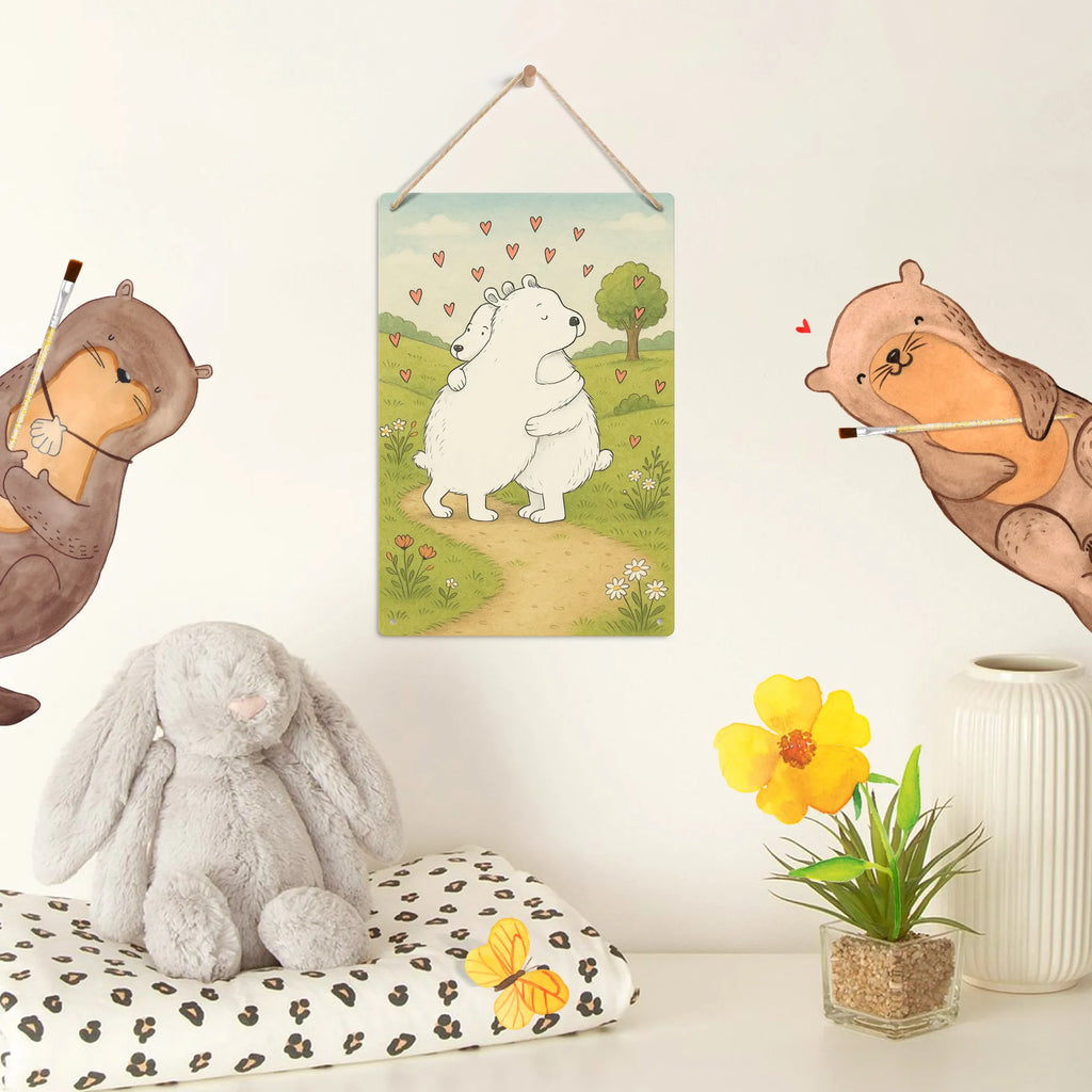 Metalowy szyld do malowania po numerach Niedźwiedź polarny obejmować Design Motywy zwierzęce, dobra energia, zabawne powiedzonka, zwierzęta