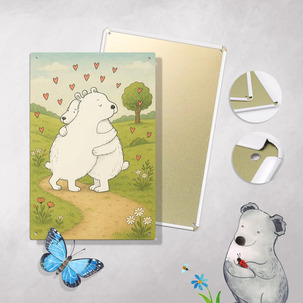 Metalowy szyld do malowania po numerach Niedźwiedź polarny obejmować Design Motywy zwierzęce, dobra energia, zabawne powiedzonka, zwierzęta