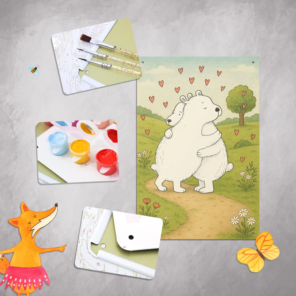 Metalowy szyld do malowania po numerach Niedźwiedź polarny obejmować Design Motywy zwierzęce, dobra energia, zabawne powiedzonka, zwierzęta