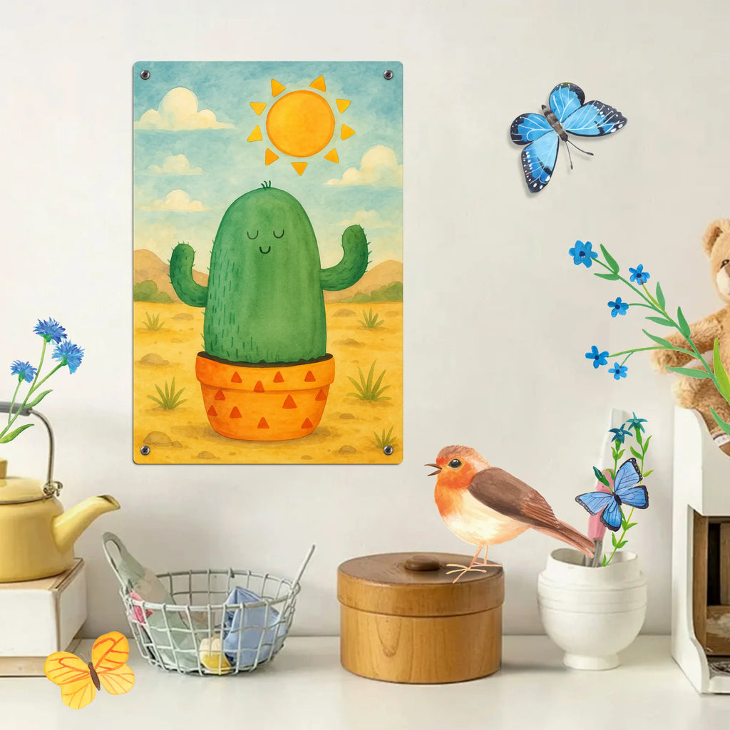 Paint by Numbers Metal Sign cactus Sun Design cactus, cactuses, plants, cactus plant, small green cactus, lovesickness, sunshine, lovesickness gift, adultery, happiness, gift idea, girlfriend, love cactus love, motivation, divorce, happy, new start, sun, separation