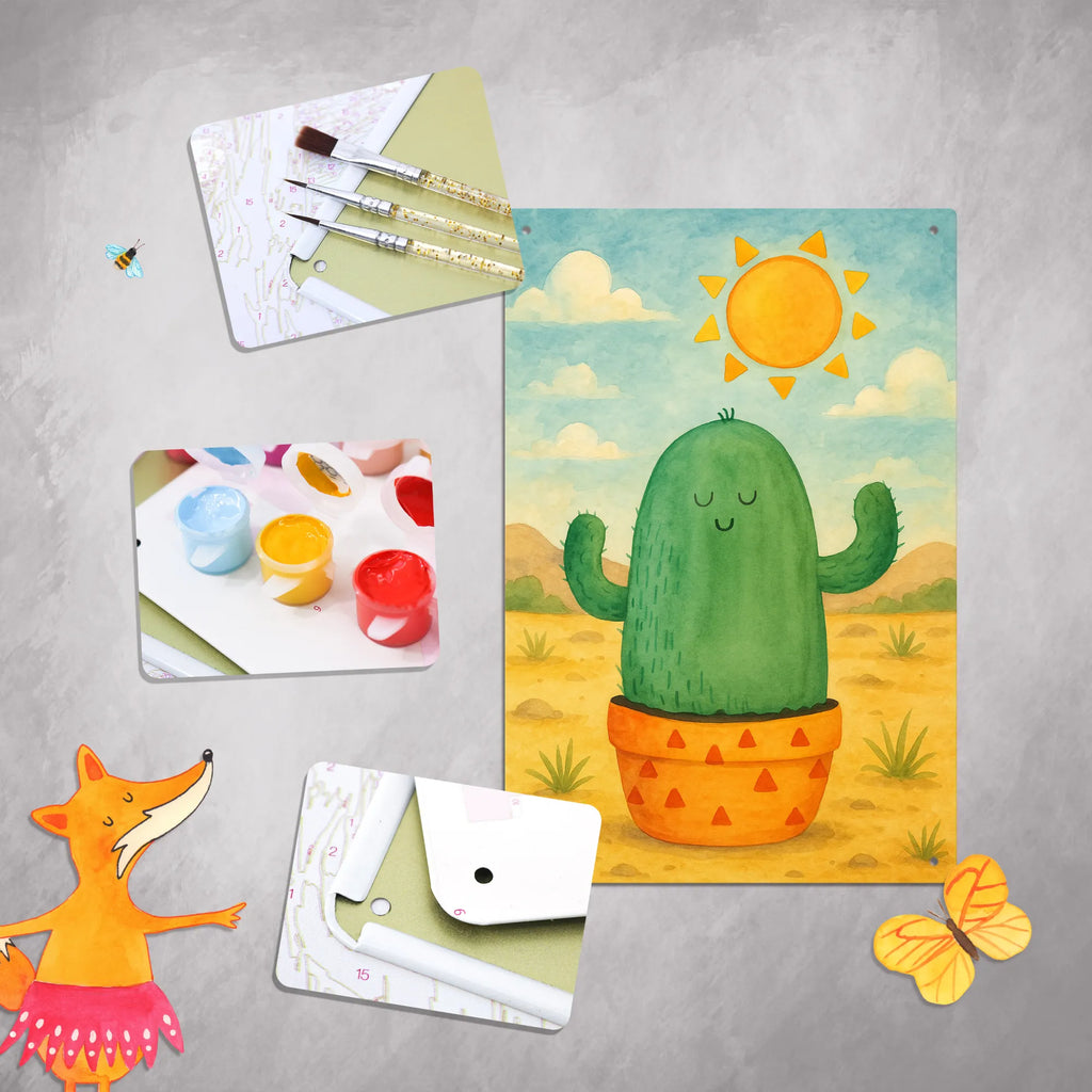 Paint by Numbers Metal Sign cactus Sun Design cactus, cactuses, plants, cactus plant, small green cactus, lovesickness, sunshine, lovesickness gift, adultery, happiness, gift idea, girlfriend, love cactus love, motivation, divorce, happy, new start, sun, separation