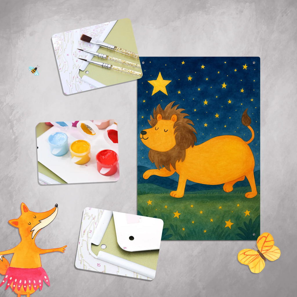 Metalowy szyld do malowania po numerach znak zodiaku lew Design Znak zodiaku, gwiazdozbiór, horoskop, astrologia, ascendent