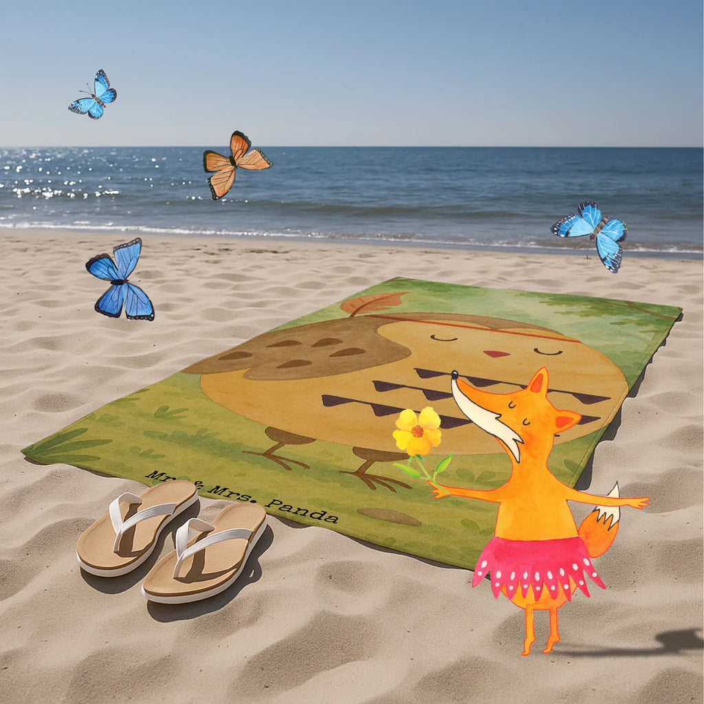 Badehandtuch Eule Federschmuck Design Duschtuch, Badetuch, Strandtuch, Saunatuch, Kinder Handtuch, Eule, Eule Deko, Owl, Das Leben ist ein Abenteuer, Reisespruch, Federschmuck, Dekoration