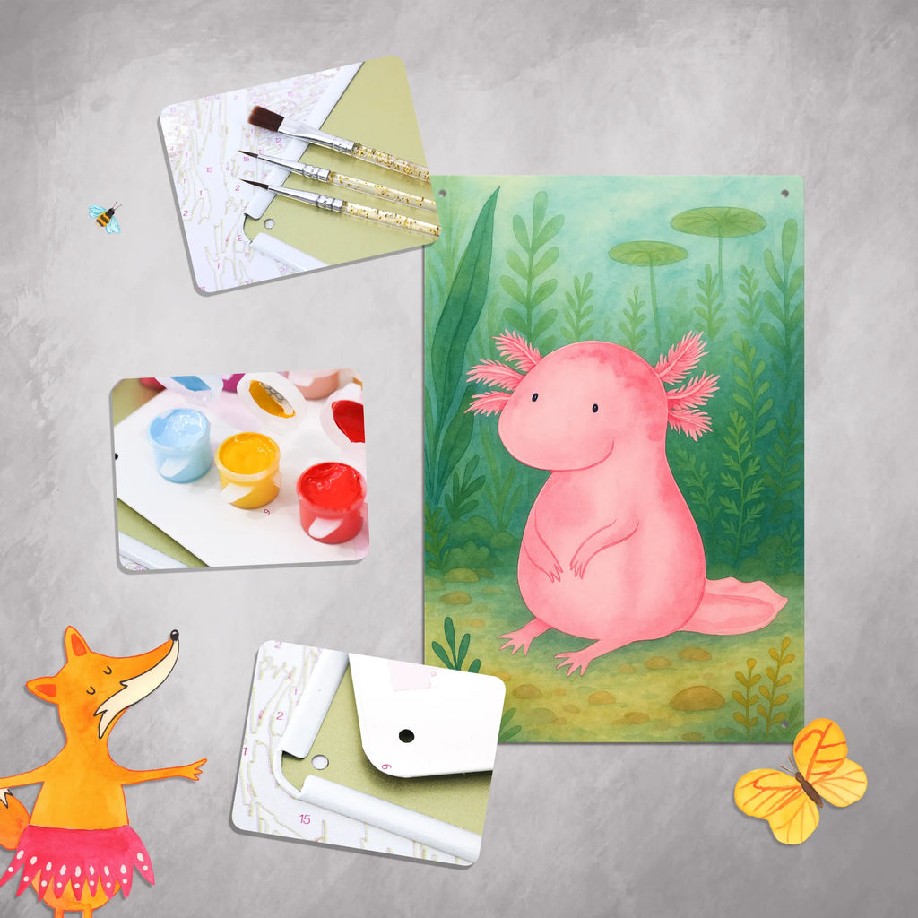 Malen nach Zahlen Metallschild Axolotl Niedlich Design Malen nach Zahlen, Kunstwerk, Ausmalbild, Malen, Künstler, Kreativität, Baseln, Bastelidee, DIY, Axolotl, Molch, Axolot, Liebe, fröhlich, Lebensweisheit, zufrieden, vergnügt, Lebensstil, Freundin, Weisheit