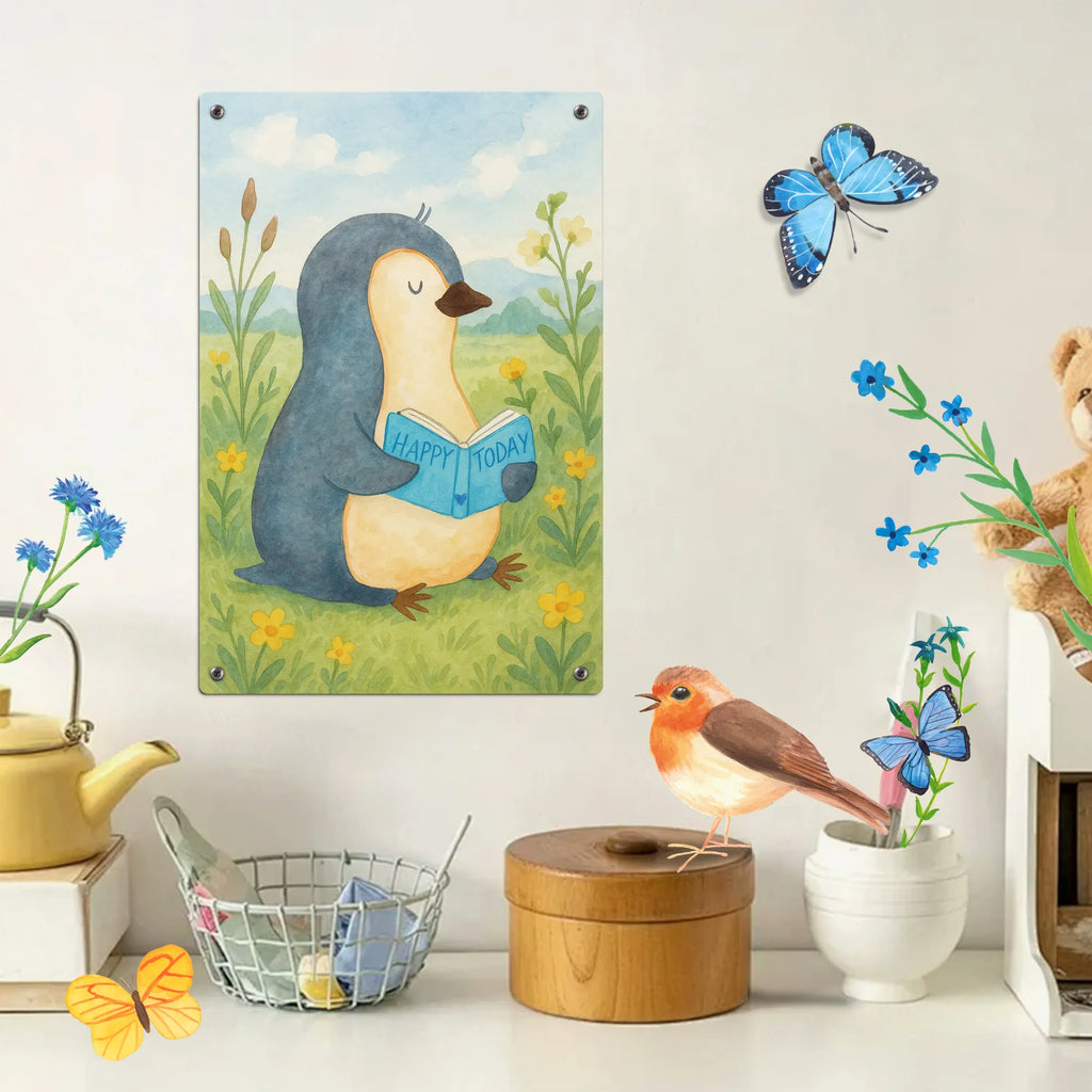 Paint by Numbers Metal Sign Penguin A book Design Penguin, North Pole, Winter, Penguins, leisure, doing nothing, bookworm, penguins, reading, vacation, holidays, lazing around, book