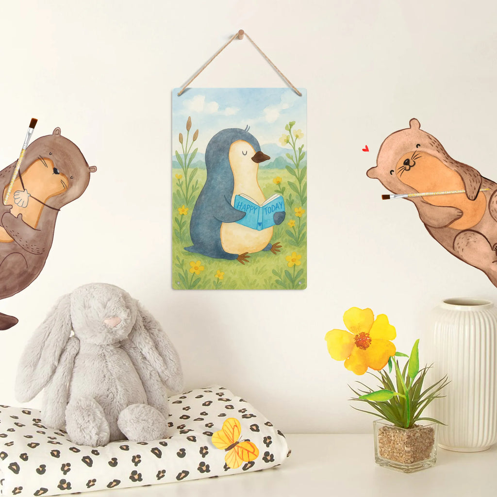 Paint by Numbers Metal Sign Penguin A book Design Penguin, North Pole, Winter, Penguins, leisure, doing nothing, bookworm, penguins, reading, vacation, holidays, lazing around, book