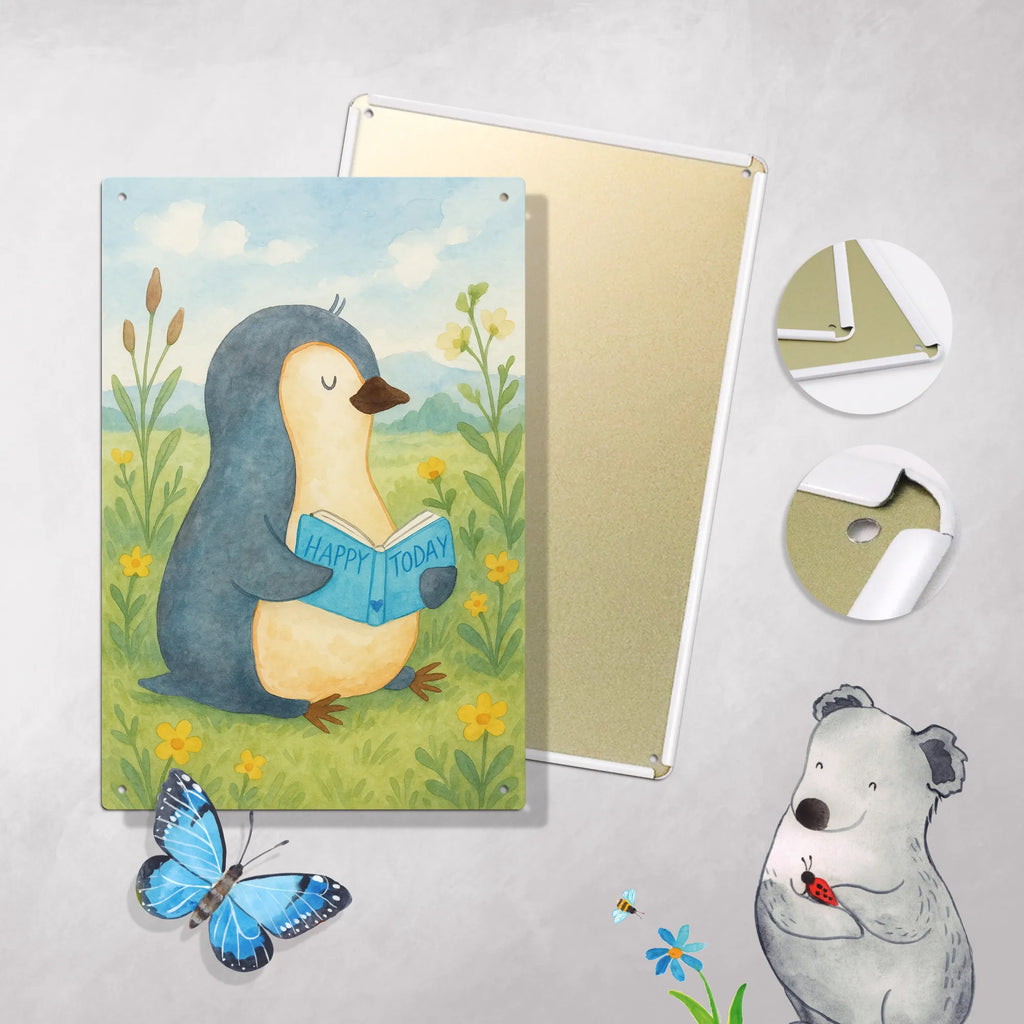 Paint by Numbers Metal Sign Penguin A book Design Penguin, North Pole, Winter, Penguins, leisure, doing nothing, bookworm, penguins, reading, vacation, holidays, lazing around, book