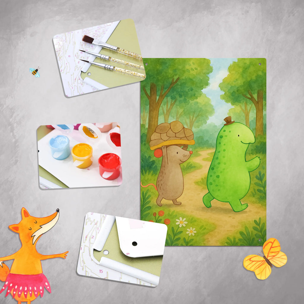 Metalowy szyld do malowania po numerach żółw mysz Design Skałka