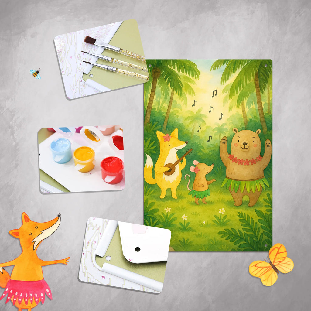 Metalowy szyld do malowania po numerach zwierzęta leśne Aloha Design Motywy zwierzęce, dobra energia, zabawne powiedzonka, zwierzęta