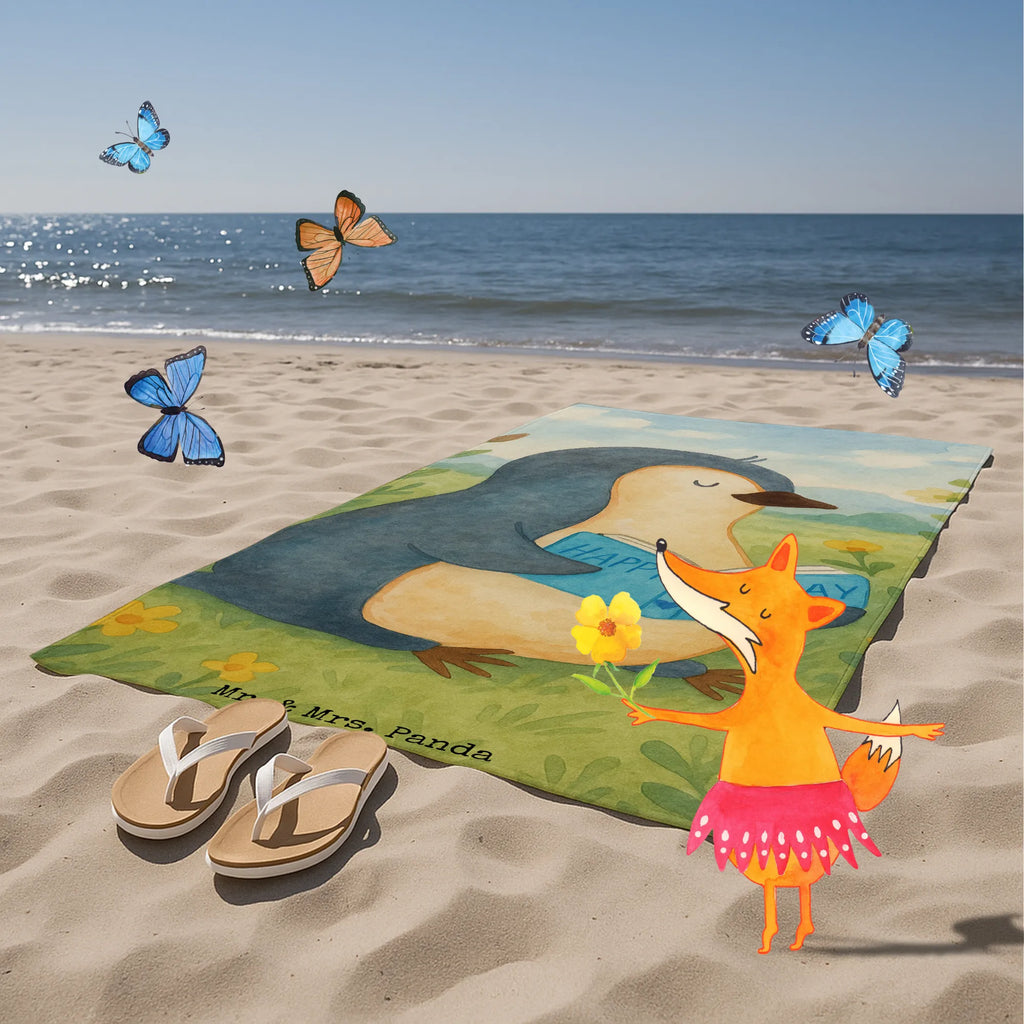 Hand towel Penguin A book Design Duschtuch, Badetuch, Strandtuch, Saunatuch, Kinder Handtuch, Pinguin, Pinguine, Buch, Lesen, Bücherwurm, Nichtstun, Faulenzen, Ferien, Urlaub, Freizeit