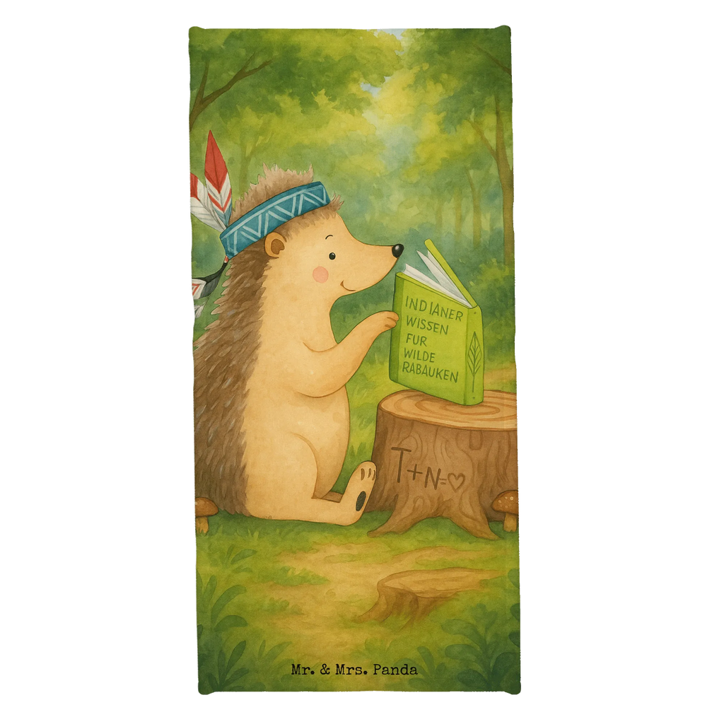 70 x 140 ręcznik jeż Ozdoba z piór Design Duschtuch, Badetuch, Strandtuch, Saunatuch, Kinder Handtuch, Waldtiere, Tiere, Igel, Indianer, Abenteuer, Lagerfeuer, Camping