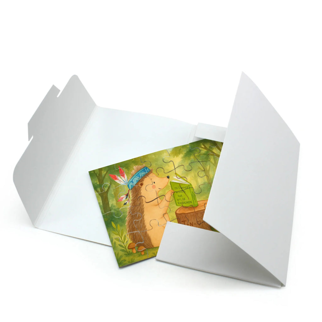 Puzzle Igel Federschmuck Design Puzzle, Waldtiere, Tiere, Igel, Indianer, Abenteuer, Lagerfeuer, Camping