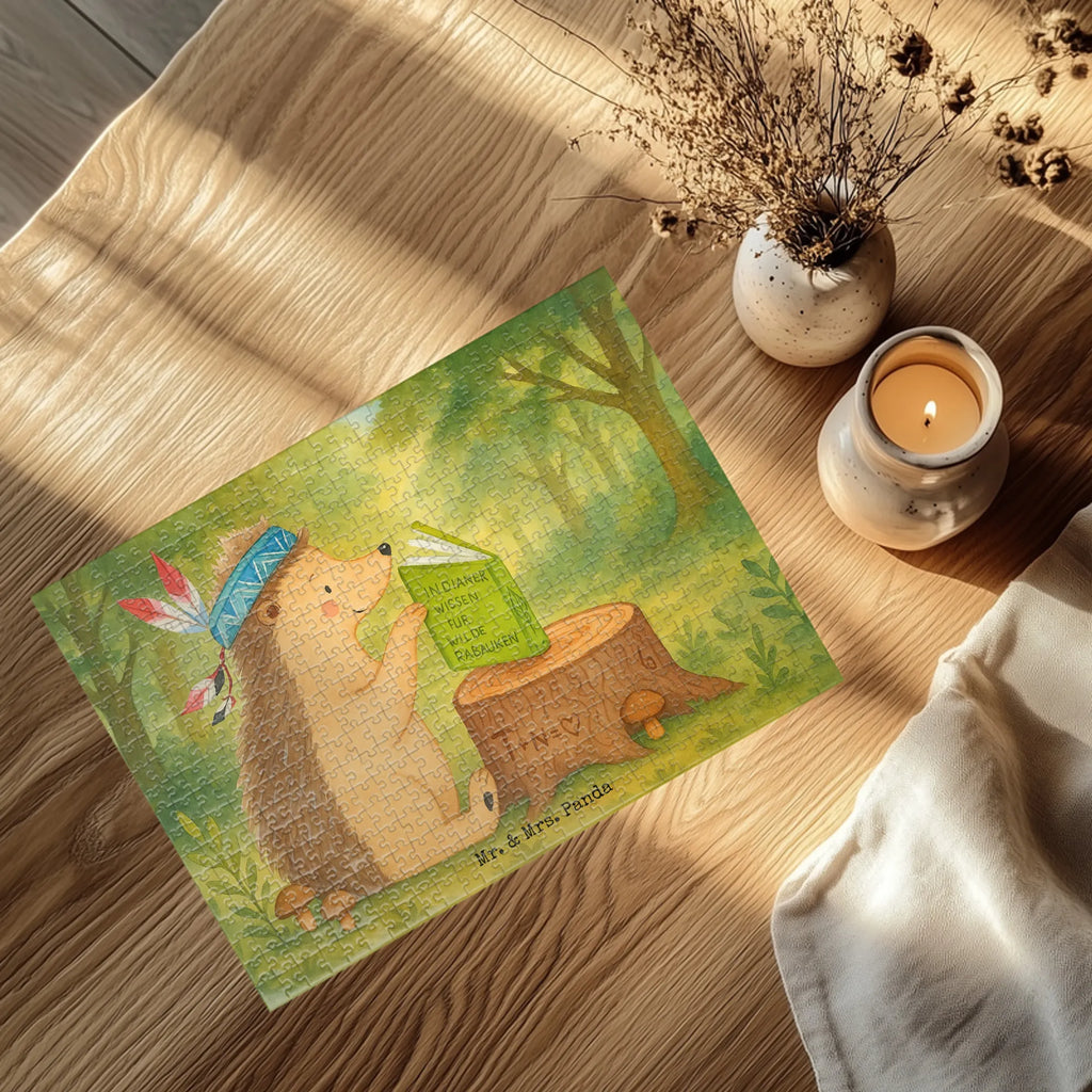 Puzzle Igel Federschmuck Design Puzzle, Waldtiere, Tiere, Igel, Indianer, Abenteuer, Lagerfeuer, Camping