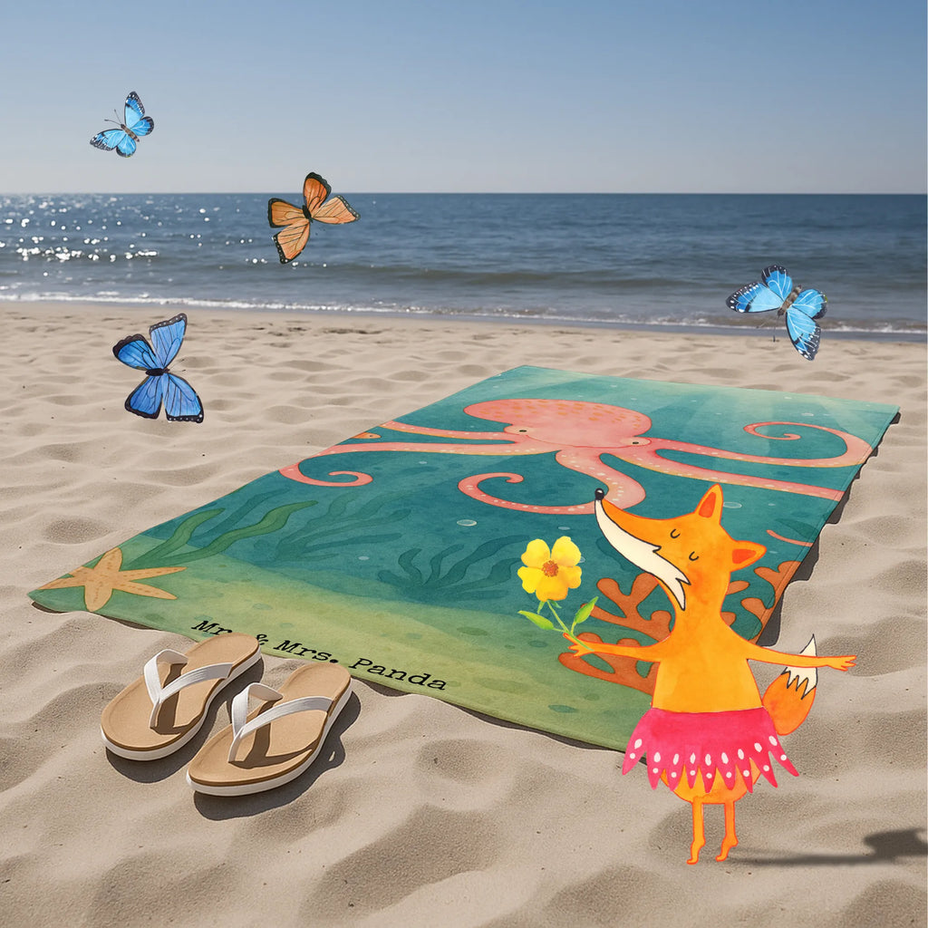 Badehandtuch Tintenfisch Design Duschtuch, Badetuch, Strandtuch, Saunatuch, Kinder Handtuch, Tiermotive, Gute Laune, lustige Sprüche, Tiere, Meer, Meerestier, Krake, Tintenfisch, Arme, Wasser, Ozean