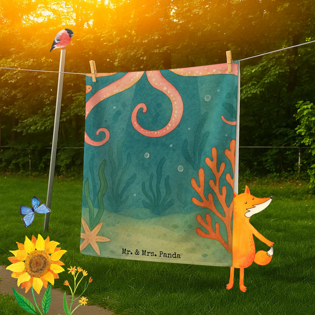 Badehandtuch Tintenfisch Design Duschtuch, Badetuch, Strandtuch, Saunatuch, Kinder Handtuch, Tiermotive, Gute Laune, lustige Sprüche, Tiere, Meer, Meerestier, Krake, Tintenfisch, Arme, Wasser, Ozean