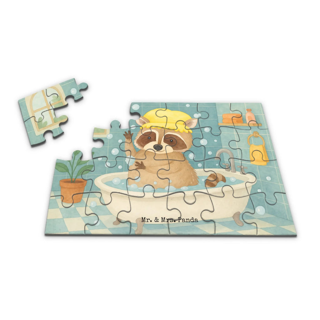 Puzzle Waschbär Design Puzzle, Tiermotive, Gute Laune, lustige Sprüche, Tiere, Waschbär, Tagträumen, Plan, Fröhlich, waschen, Seifenblasen