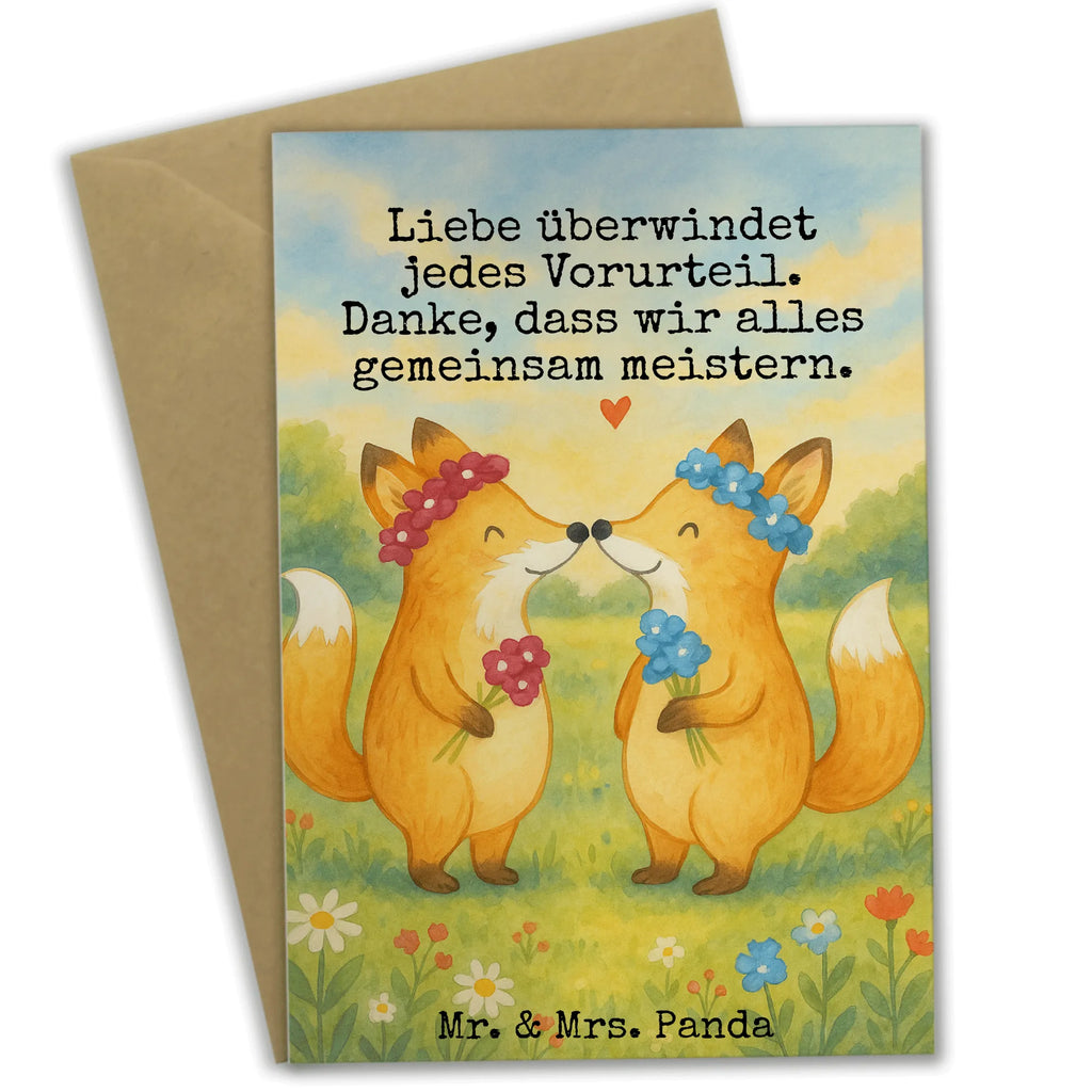 Grußkarte Füchse Lesbian Pride Design Grußkarte, Klappkarte, Einladungskarte, Glückwunschkarte, Hochzeitskarte, Geburtstagskarte, Karte, Ansichtskarten, Hochzeit, Hochzeitsgeschenk, Ehe, Hochzeitsfeier, Trauung, Trauungsgeschenk, Verlobungsfeier, Verlobungsgeschenk, Hochzeitsgeschenkideen, Hochzeitsgeschenke für Brautpaar