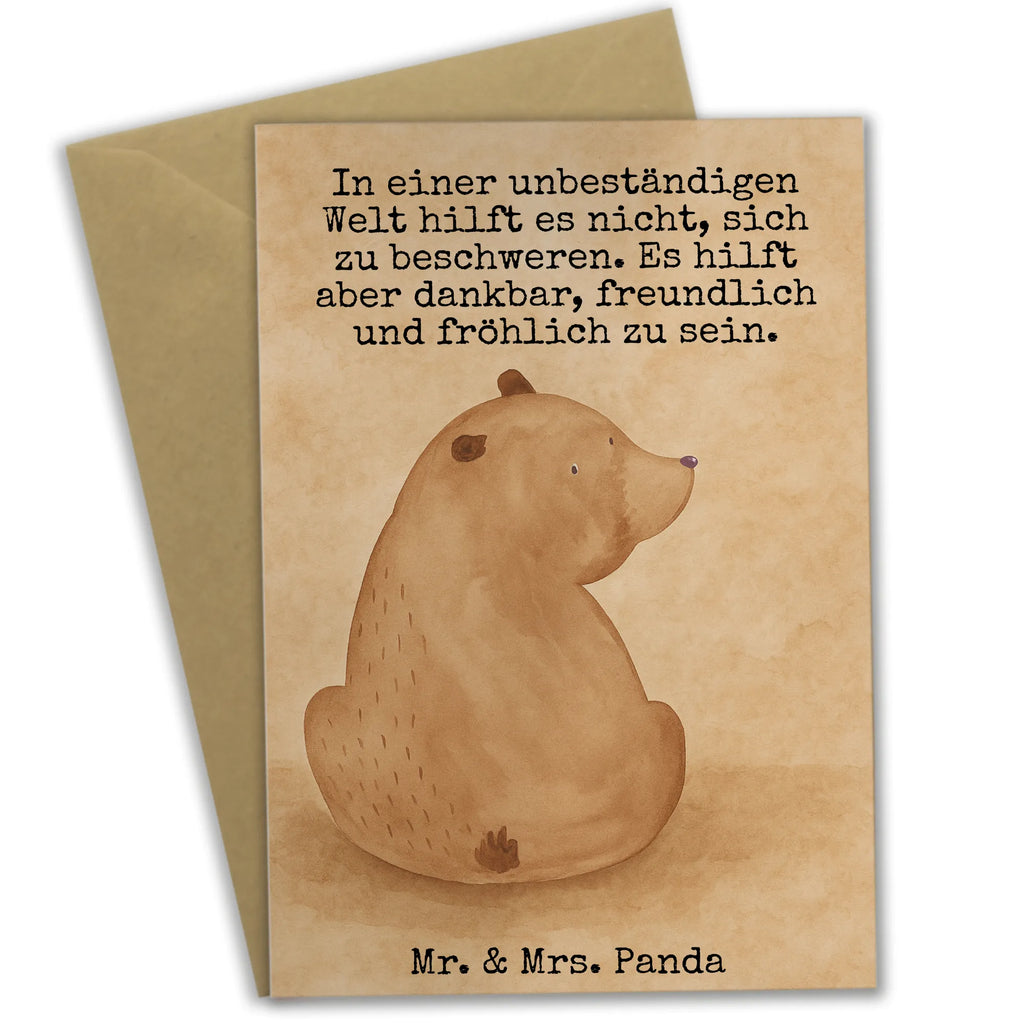 Grußkarte Bär Schulterblick Design Grußkarte, Klappkarte, Einladungskarte, Glückwunschkarte, Hochzeitskarte, Geburtstagskarte, Karte, Ansichtskarten, Bär, Teddy, Teddybär, Selbstachtung, Weltansicht, Motivation, Bären, Bärenliebe, Weisheit