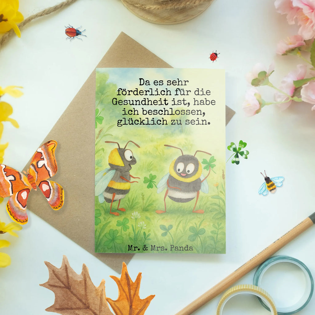 Greetings card bumblebees shamrock Design Grußkarte, Klappkarte, Einladungskarte, Glückwunschkarte, Hochzeitskarte, Geburtstagskarte, Karte, Ansichtskarten, Tiermotive, Gute Laune, lustige Sprüche, Tiere, Hummel, Biene, Spruch positiv, Biene Deko, Spruch schön, glücklich sein, glücklich werden, Spruch fröhlich