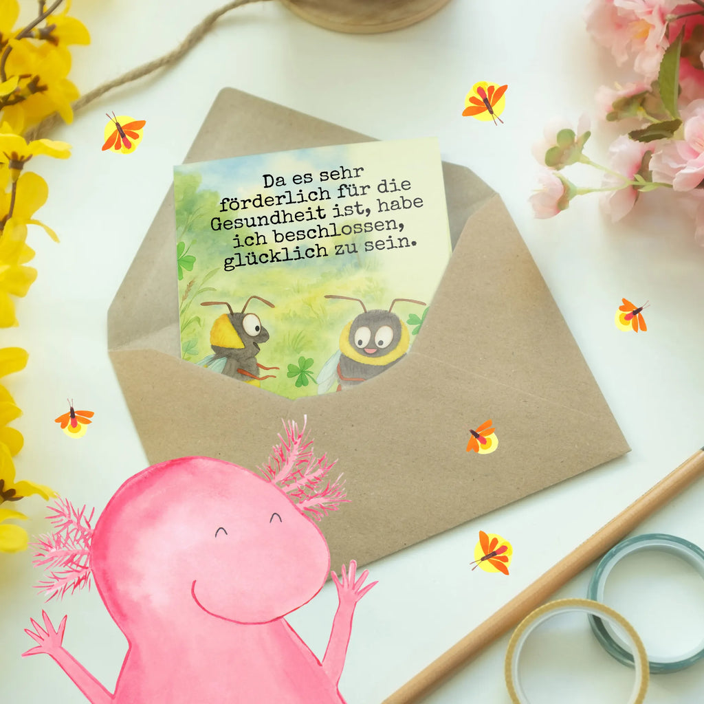 Greetings card bumblebees shamrock Design Grußkarte, Klappkarte, Einladungskarte, Glückwunschkarte, Hochzeitskarte, Geburtstagskarte, Karte, Ansichtskarten, Tiermotive, Gute Laune, lustige Sprüche, Tiere, Hummel, Biene, Spruch positiv, Biene Deko, Spruch schön, glücklich sein, glücklich werden, Spruch fröhlich