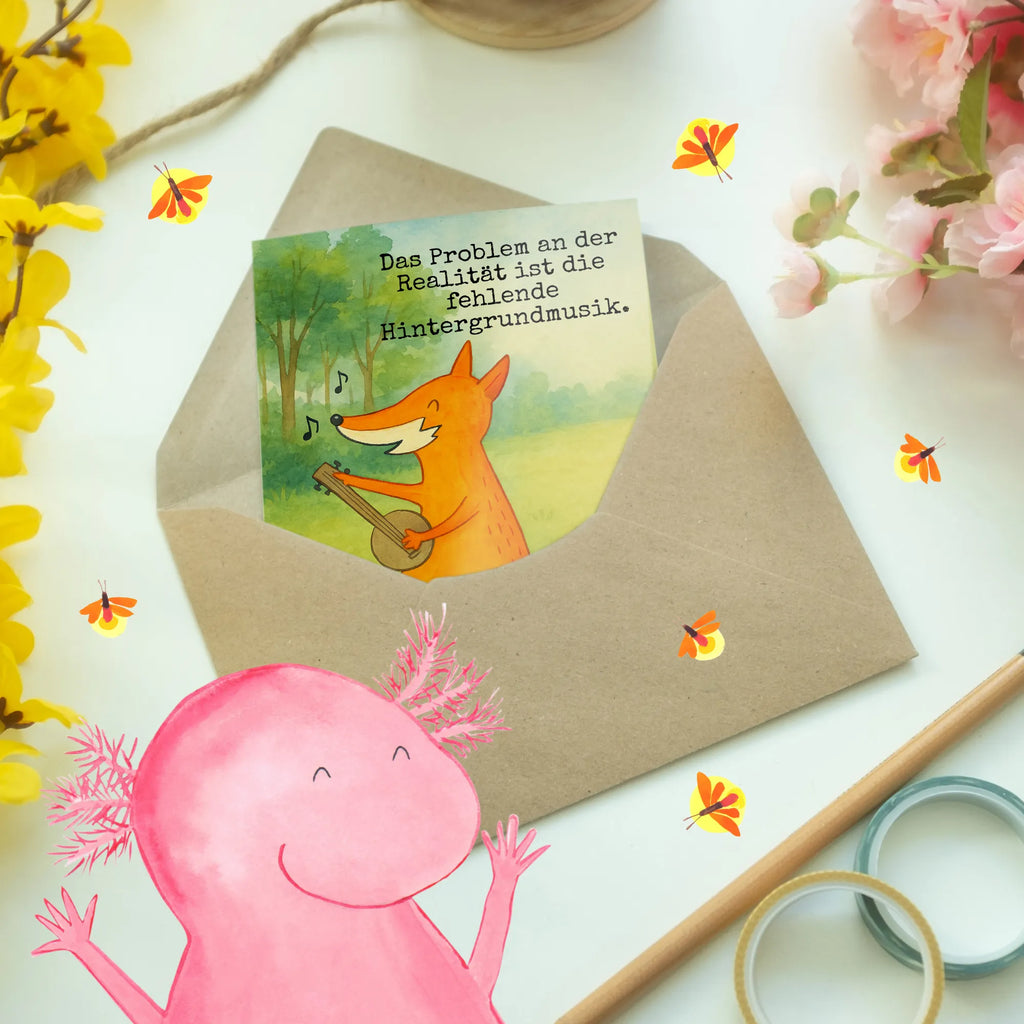 Grußkarte Fuchs Gitarre Design Grußkarte, Klappkarte, Einladungskarte, Glückwunschkarte, Hochzeitskarte, Geburtstagskarte, Karte, Ansichtskarten, Fuchs, Füchse, Geschenk Musiker, Musik Spruch, Musikerin, Sänger, Sängerin, Gitarre
