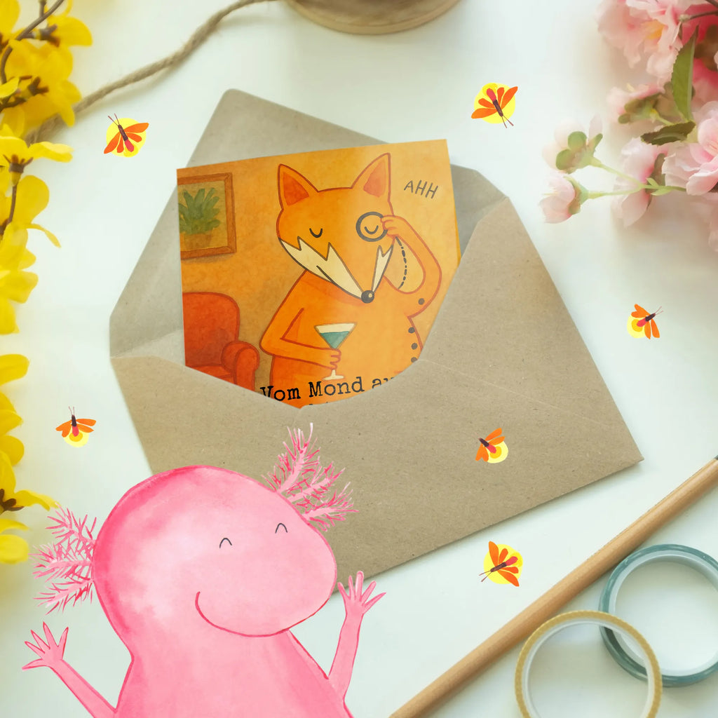 Grußkarte Fuchs Lord Design Grußkarte, Klappkarte, Einladungskarte, Glückwunschkarte, Hochzeitskarte, Geburtstagskarte, Karte, Ansichtskarten, Fuchs, Füchse, tröstende Worte, Spruch lustig, Liebeskummer Geschenk, Motivation Spruch, Problemlösung