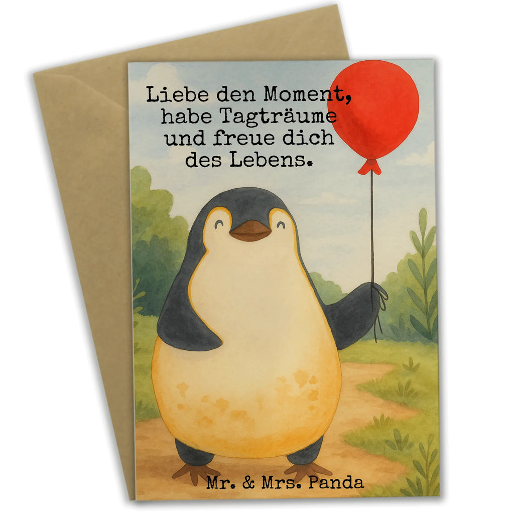 Grußkarte Pinguin Luftballon Design Grußkarte, Klappkarte, Einladungskarte, Glückwunschkarte, Hochzeitskarte, Geburtstagskarte, Karte, Ansichtskarten, Pinguin, Pinguine, Luftballon, Tagträume, Lebenslust, Geschenk Freundin, Geschenkidee, beste Freundin, Motivation, Neustart, neues Leben, Liebe, Glück