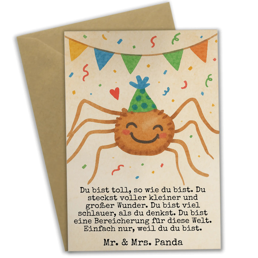 Grußkarte Spinne Agathe Party Design Grußkarte, Klappkarte, Einladungskarte, Glückwunschkarte, Hochzeitskarte, Geburtstagskarte, Karte, Ansichtskarten, Spinne Agathe, Spinne, Agathe, Videos, Merchandise, Selbstliebe, Wunder, Motivation, Glück