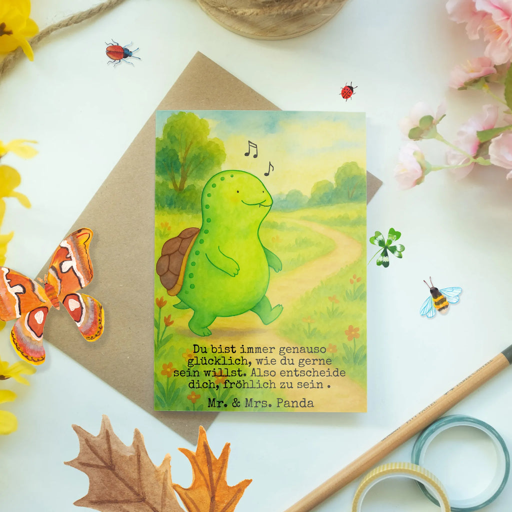 Grußkarte Schildkröte Pfeifen Design Grußkarte, Klappkarte, Einladungskarte, Glückwunschkarte, Hochzeitskarte, Geburtstagskarte, Karte, Ansichtskarten, Schildkröte, Schildi, Schildkröten, fröhlich, Glück, Motivation, Lebensfreude, Depression, Trennung, Neuanfang