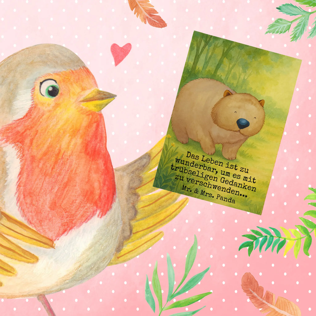 Greetings card Wombat Design Grußkarte, Klappkarte, Einladungskarte, Glückwunschkarte, Hochzeitskarte, Geburtstagskarte, Karte, Ansichtskarten, Tiermotive, Gute Laune, lustige Sprüche, Tiere, Wombat, Das Leben ist schön, Motivation, Spruch, Australien