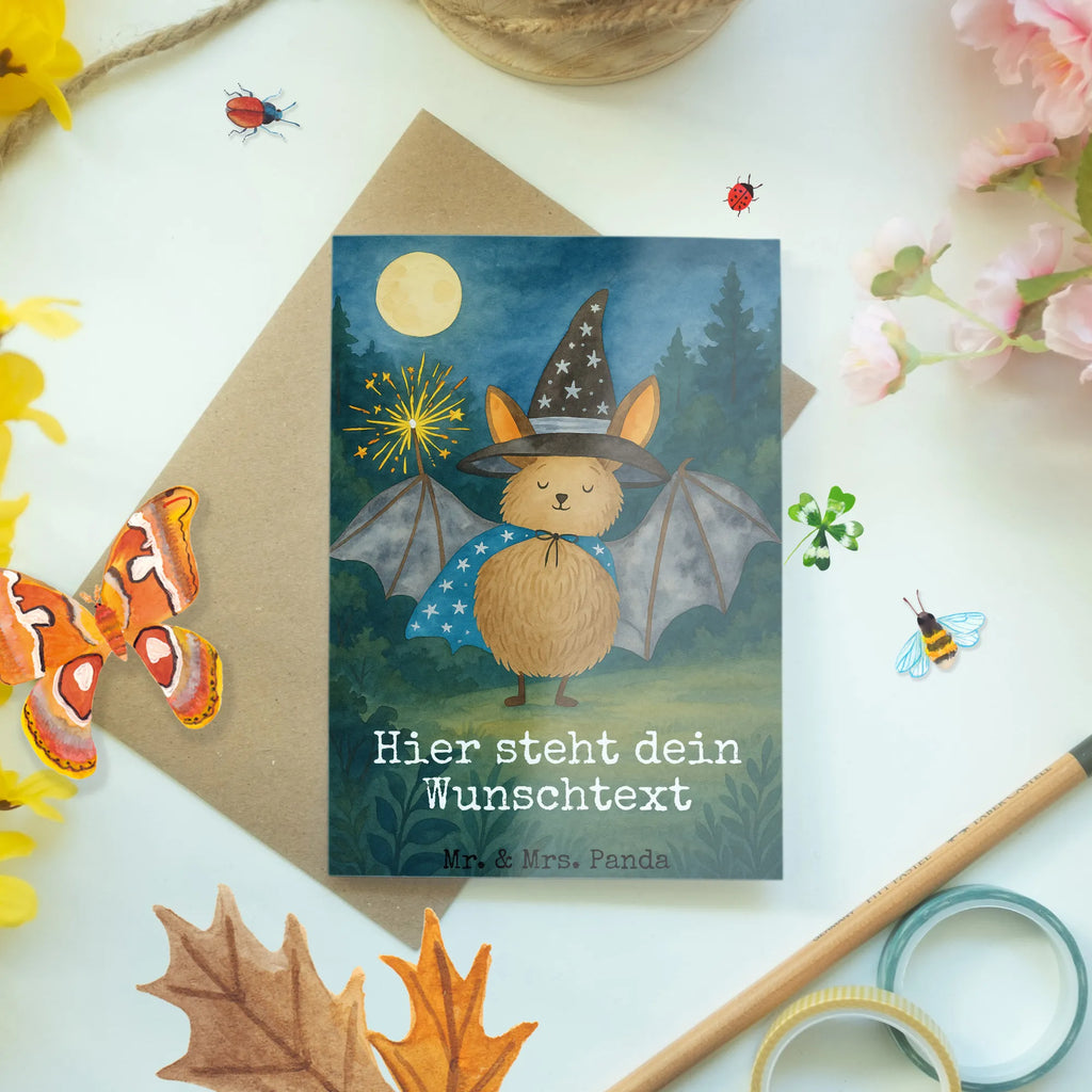 Personalised greetings card bat wizard Design Personalisierte Hochzeitskarte, Grußkarte als Geldgeschenk, Personalisierte Einladungskarte, Personalisierte Geburtstagskarte, Grußkarte mit persönlichen Nachrichten, Personalisierte Grußkarte, Personalisierte Glückwunschkarte, Personalisiertere Klappkarte, Personalisierte Karte, Grußkarte selber drucken, Grußkarten personalisiert, Grußkarte mit Namen, Grußkarte selbst gestalten, Tiermotive, Gute Laune, lustige Sprüche, Tiere, Fledermäuse, Fledermaus, reinsteigern, Zauberer, Magier, Frauen