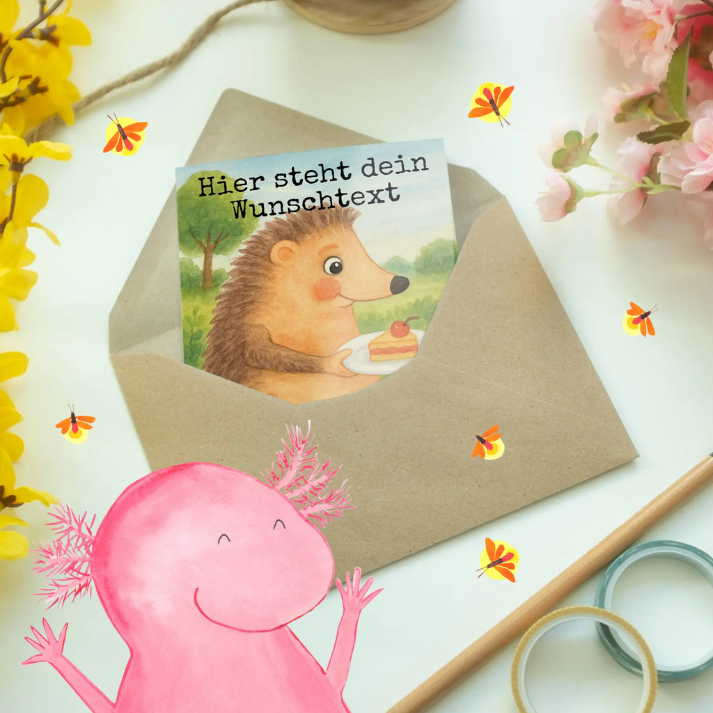 Personalised greetings card Hedgehog piece of cake Design Grußkarte selber drucken, Personalisierte Geburtstagskarte, Personalisiertere Klappkarte, Personalisierte Hochzeitskarte, Grußkarte als Geldgeschenk, Grußkarte selbst gestalten, Grußkarte mit Namen, Personalisierte Grußkarte, Personalisierte Glückwunschkarte, Grußkarten personalisiert, Personalisierte Karte, Grußkarte mit persönlichen Nachrichten, Personalisierte Einladungskarte, Tiermotive, Gute Laune, lustige Sprüche, Tiere, Kuchen, Backen Geschenk, Igel, Geburtstagskuchen, Kuchen backen, Torte, Einladung Party, Essen Spruch
