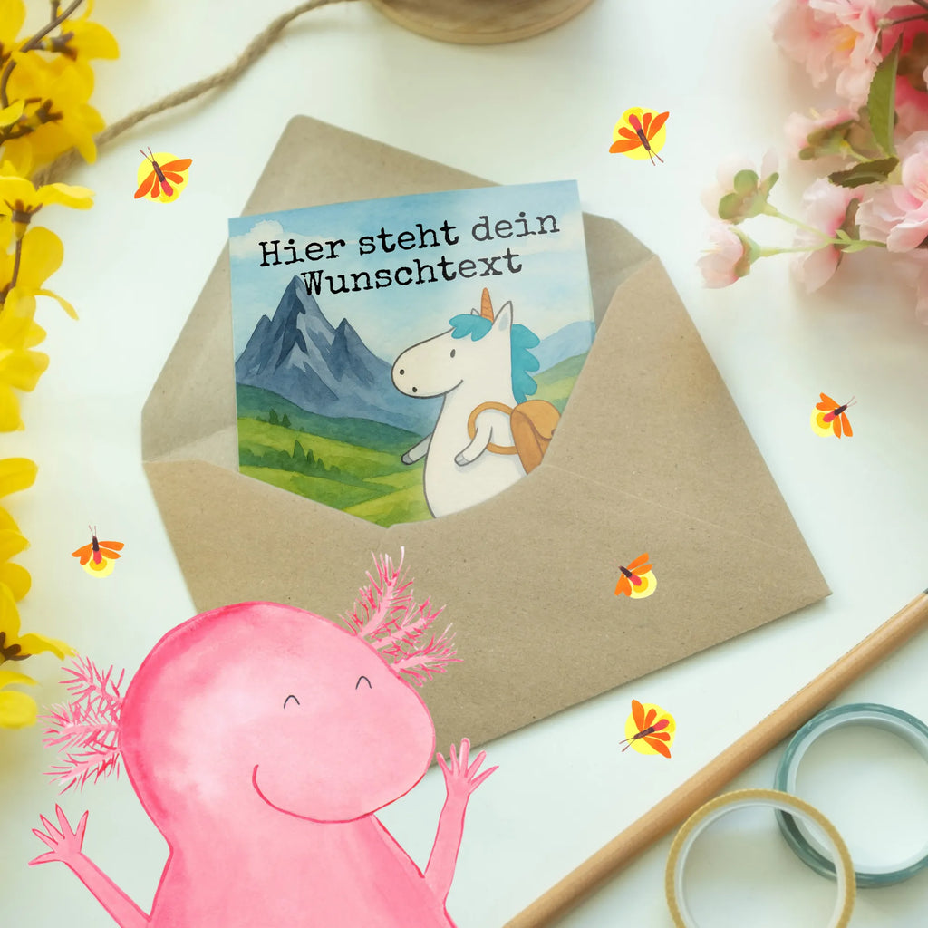 Personalised greetings card unicorn climber Design Personalisierte Geburtstagskarte, Personalisierte Hochzeitskarte, Personalisierte Karte, Personalisierte Glückwunschkarte, Grußkarte mit Namen, Personalisierte Grußkarte, Personalisierte Einladungskarte, Grußkarte selbst gestalten, Grußkarte selber drucken, Grußkarten personalisiert, Grußkarte als Geldgeschenk, Personalisiertere Klappkarte, Grußkarte mit persönlichen Nachrichten, Einhorn, Einhörner, Einhorn Deko, Unicorn, Entdecker, Abenteuer, Bergsteiger, Berge, Weltenbummler, Abenteurer, Urlaub, Reisen, Weltreise