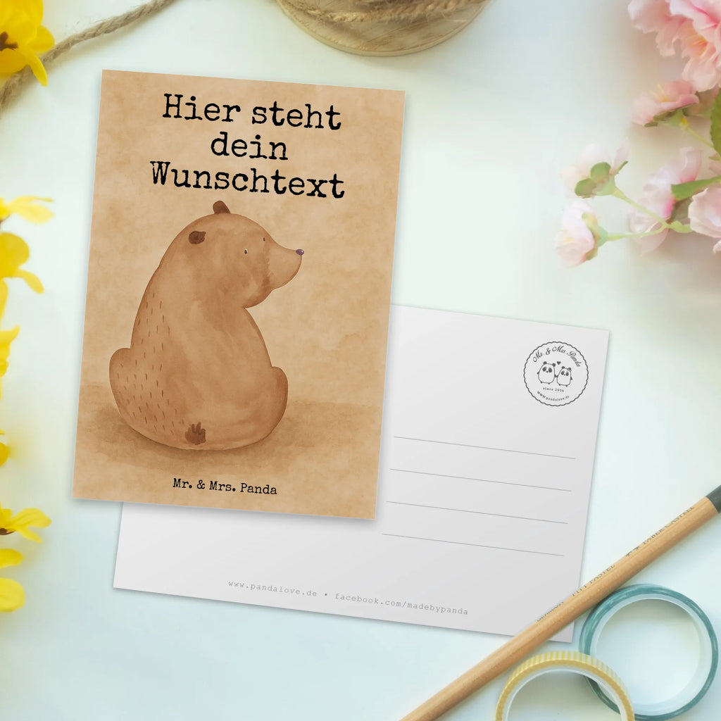 Personalised postcard bear shoulder look Design Karte mit Namen, Ansichtskarte mit Namen, Ansichtskarte mit Wunschtext, Postkarte mit Wunschtext, Postkarte mit Namen, Einladung mit Namen, Postkarte bedrucken, Grußkarte mit Namen, Geschenkkarte mit Wunschtext, Grußkarte mit Wunschtext, Karte mit Wunschtext, Postkarte personalisierbar, Geschenkkarte mit Namen, Einladung mit Wunschtext, Bär, Teddy, Teddybär, Motivation, Bärenliebe, Bären, Selbstachtung, Weltansicht, Weisheit