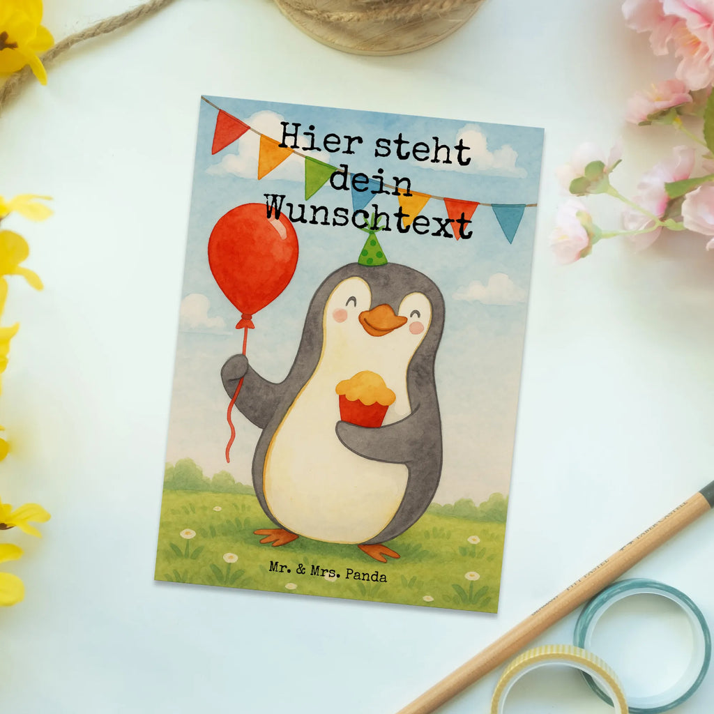 Personalisierte Postkarte Pinguin Geburtstag Design Postkarte mit Wunschtext, Karte mit Wunschtext, Postkarte personalisierbar, Postkarte mit Namen, Geschenkkarte mit Namen, Einladung mit Namen, Grußkarte mit Namen, Postkarte bedrucken, Ansichtskarte mit Namen, Ansichtskarte mit Wunschtext, Einladung mit Wunschtext, Karte mit Namen, Geschenkkarte mit Wunschtext, Grußkarte mit Wunschtext, Geburtstag, Geburtstagsgeschenk, Geschenk, Party, Kuchen, Feiern, Geschenke, Torte
