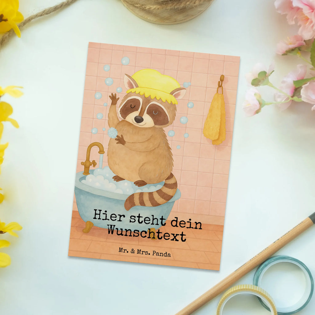 Personalised postcard Raccoon Design Karte mit Wunschtext, Postkarte personalisierbar, Grußkarte mit Wunschtext, Karte mit Namen, Einladung mit Namen, Ansichtskarte mit Namen, Einladung mit Wunschtext, Postkarte mit Wunschtext, Postkarte mit Namen, Postkarte bedrucken, Geschenkkarte mit Namen, Ansichtskarte mit Wunschtext, Geschenkkarte mit Wunschtext, Grußkarte mit Namen, Tiermotive, Gute Laune, lustige Sprüche, Tiere, Seifenblasen, Waschbär, waschen, Tagträumen, Fröhlich, Plan