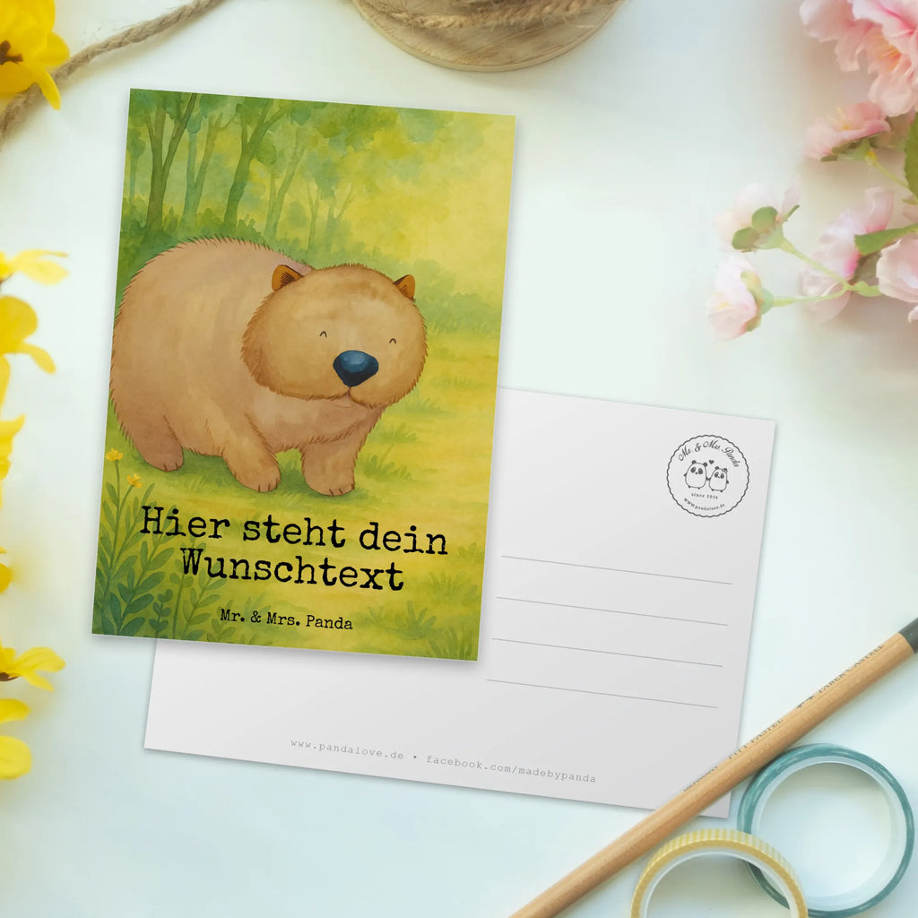 Personalised postcard Wombat Design Postkarte mit Wunschtext, Geschenkkarte mit Namen, Grußkarte mit Wunschtext, Ansichtskarte mit Wunschtext, Postkarte personalisierbar, Karte mit Wunschtext, Einladung mit Namen, Geschenkkarte mit Wunschtext, Ansichtskarte mit Namen, Grußkarte mit Namen, Karte mit Namen, Postkarte bedrucken, Postkarte mit Namen, Einladung mit Wunschtext, Tiermotive, Gute Laune, lustige Sprüche, Tiere, Spruch, Motivation, Das Leben ist schön, Australien, Wombat