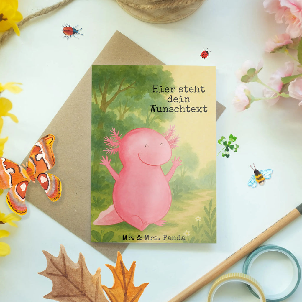 Personalised greetings card axolotl Hooray Design Personalisierte Geburtstagskarte, Personalisierte Grußkarte, Personalisierte Glückwunschkarte, Grußkarte selbst gestalten, Personalisierte Hochzeitskarte, Personalisiertere Klappkarte, Grußkarte mit persönlichen Nachrichten, Personalisierte Einladungskarte, Grußkarte selber drucken, Grußkarte als Geldgeschenk, Grußkarten personalisiert, Personalisierte Karte, Grußkarte mit Namen, Axolotl, Molch, Schwanzlurch, Spaß, Lurch, Axolot, Freude, Motivation, Zufriedenheit, Lurche, fröhlich