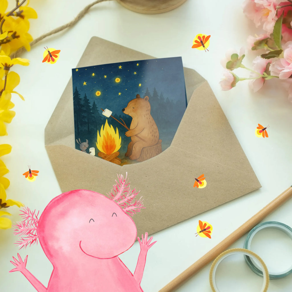 Personalisierte Grußkarte Bär & Marienkäfer Lagerfeuer Design Grußkarte mit Namen, Personalisierte Karte, Grußkarte selber drucken, Grußkarte als Geldgeschenk, Personalisierte Geburtstagskarte, Personalisierte Hochzeitskarte, Grußkarten personalisiert, Personalisiertere Klappkarte, Personalisierte Einladungskarte, Grußkarte selbst gestalten, Personalisierte Glückwunschkarte, Grußkarte mit persönlichen Nachrichten, Personalisierte Grußkarte, Bär, Teddy, Teddybär, Lagerfeuer