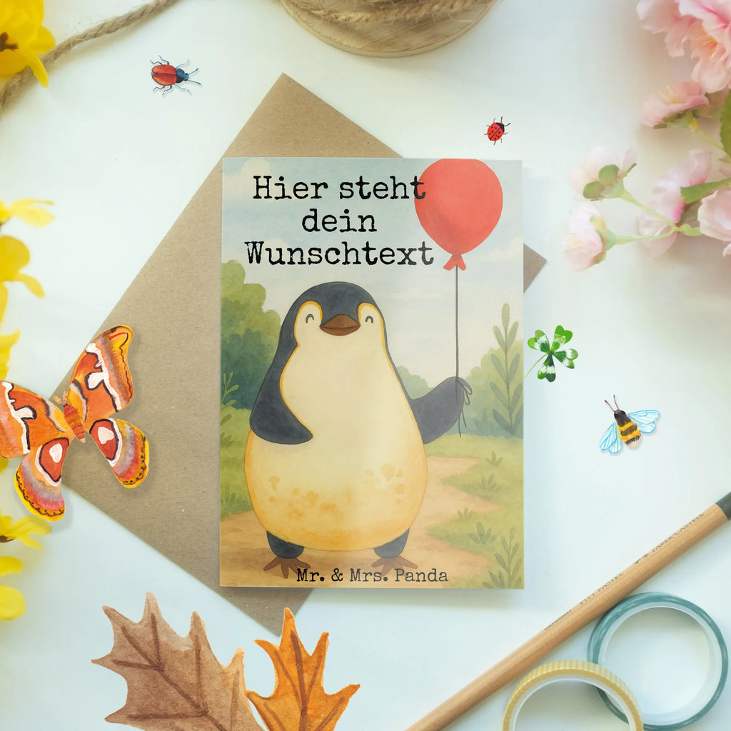 Personalised greetings card Penguin balloon Design Grußkarte mit persönlichen Nachrichten, Grußkarte selber drucken, Personalisierte Grußkarte, Personalisierte Glückwunschkarte, Grußkarte als Geldgeschenk, Grußkarte mit Namen, Grußkarte selbst gestalten, Personalisiertere Klappkarte, Personalisierte Hochzeitskarte, Personalisierte Einladungskarte, Grußkarten personalisiert, Personalisierte Karte, Personalisierte Geburtstagskarte, Pinguin, Neustart, beste Freundin, Tagträume, neues Leben, Geschenkidee, Motivation, Pinguine, Lebenslust, Luftballon, Liebe, Glück, Geschenk Freundin