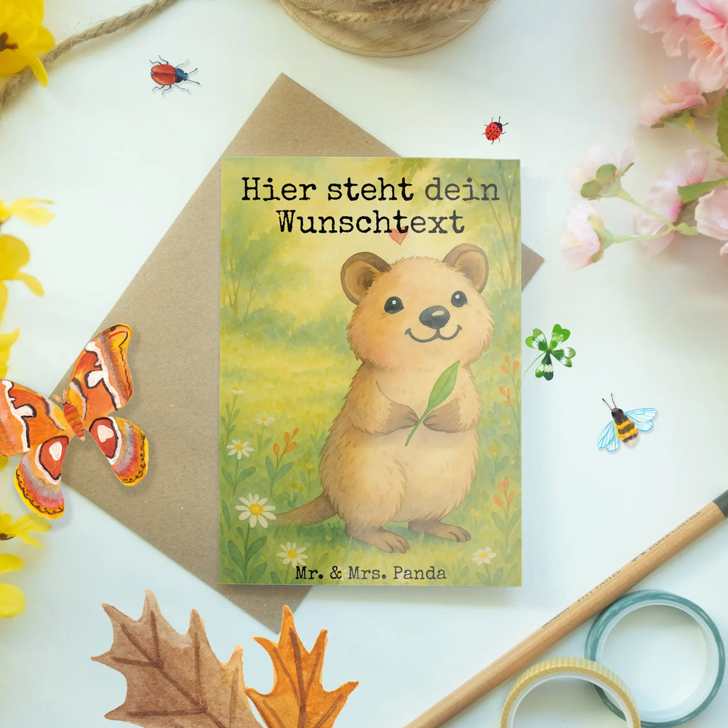 Personalisierte Grußkarte Quokka Happy Design Personalisierte Einladungskarte, Personalisierte Grußkarte, Grußkarten personalisiert, Personalisierte Glückwunschkarte, Personalisierte Geburtstagskarte, Personalisiertere Klappkarte, Grußkarte selbst gestalten, Grußkarte als Geldgeschenk, Grußkarte selber drucken, Grußkarte mit persönlichen Nachrichten, Grußkarte mit Namen, Personalisierte Hochzeitskarte, Personalisierte Karte, Tiermotive, Gute Laune, lustige Sprüche, Tiere, Quokka, Niedliches Tier, Lustiger Spruch, Aufschieberitis, Verschieben, Dinge erledigen