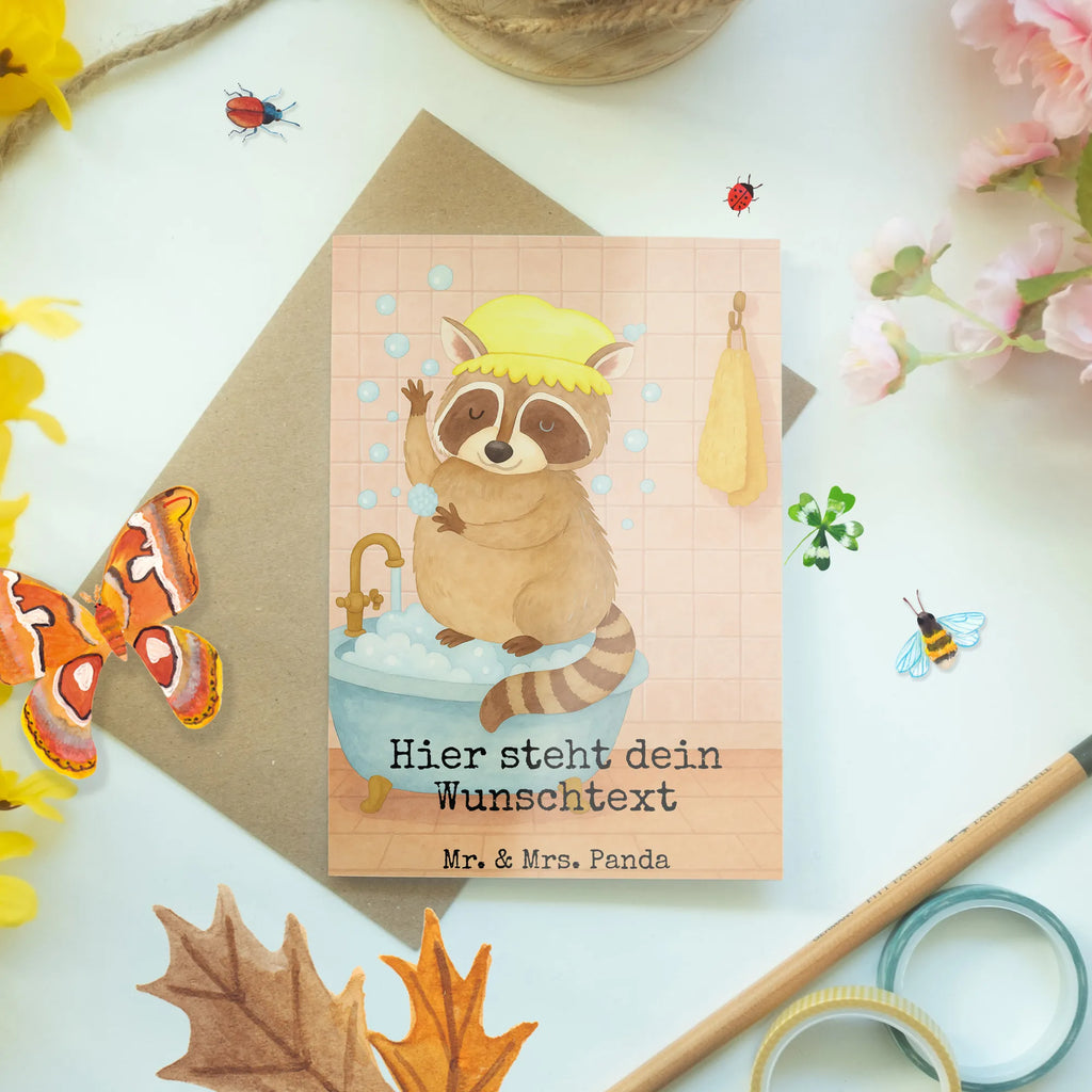 Personalised greetings card Raccoon Design Grußkarte mit persönlichen Nachrichten, Personalisiertere Klappkarte, Grußkarte selbst gestalten, Grußkarte selber drucken, Personalisierte Geburtstagskarte, Grußkarte als Geldgeschenk, Personalisierte Karte, Personalisierte Hochzeitskarte, Grußkarten personalisiert, Personalisierte Grußkarte, Grußkarte mit Namen, Personalisierte Glückwunschkarte, Personalisierte Einladungskarte, Tiermotive, Gute Laune, lustige Sprüche, Tiere, waschen, Fröhlich, Waschbär, Plan, Seifenblasen, Tagträumen
