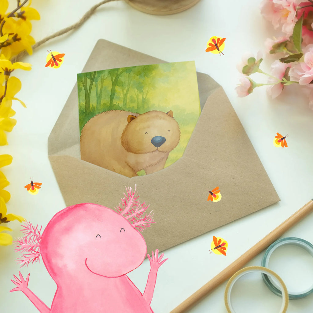 Personalised greetings card Wombat Design Personalisierte Karte, Personalisierte Geburtstagskarte, Personalisierte Grußkarte, Personalisiertere Klappkarte, Grußkarte mit persönlichen Nachrichten, Grußkarte mit Namen, Grußkarte selber drucken, Grußkarte selbst gestalten, Personalisierte Einladungskarte, Personalisierte Hochzeitskarte, Grußkarten personalisiert, Grußkarte als Geldgeschenk, Personalisierte Glückwunschkarte, Tiermotive, Gute Laune, lustige Sprüche, Tiere, Motivation, Wombat, Spruch, Australien, Das Leben ist schön