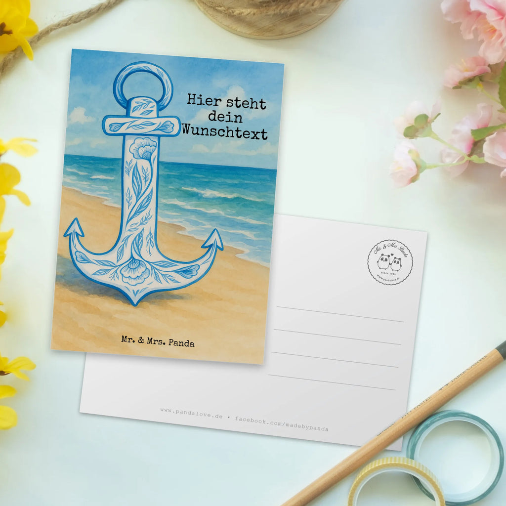 Personalised postcard anchor Blue Design Karte mit Wunschtext, Postkarte mit Wunschtext, Einladung mit Wunschtext, Postkarte bedrucken, Grußkarte mit Namen, Einladung mit Namen, Geschenkkarte mit Wunschtext, Grußkarte mit Wunschtext, Ansichtskarte mit Wunschtext, Karte mit Namen, Geschenkkarte mit Namen, Postkarte mit Namen, Ansichtskarte mit Namen, Postkarte personalisierbar, Tiermotive, Gute Laune, lustige Sprüche, Tiere