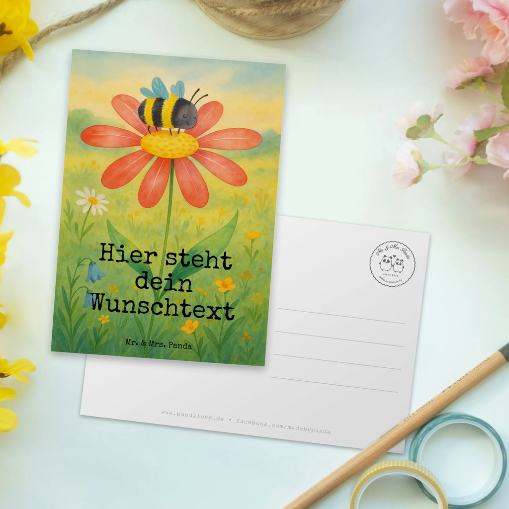 Personalised postcard bumblebee flower Design Ansichtskarte mit Namen, Grußkarte mit Namen, Einladung mit Wunschtext, Ansichtskarte mit Wunschtext, Grußkarte mit Wunschtext, Postkarte personalisierbar, Einladung mit Namen, Postkarte mit Wunschtext, Geschenkkarte mit Wunschtext, Geschenkkarte mit Namen, Karte mit Wunschtext, Karte mit Namen, Postkarte mit Namen, Postkarte bedrucken, Tiermotive, Gute Laune, lustige Sprüche, Tiere, Natur, Hummeln, Feld, Blume, Wespe, Flauschig, Biene, Hummel