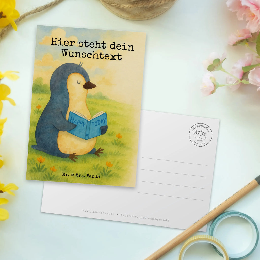 Personalizowana kartka pocztowa pingwin książka Design Ansichtskarte mit Namen, Grußkarte mit Namen, Postkarte mit Wunschtext, Postkarte personalisierbar, Postkarte bedrucken, Karte mit Wunschtext, Einladung mit Wunschtext, Geschenkkarte mit Namen, Ansichtskarte mit Wunschtext, Grußkarte mit Wunschtext, Einladung mit Namen, Postkarte mit Namen, Karte mit Namen, Geschenkkarte mit Wunschtext, Pinguin, Pinguine, Faulenzen, Urlaub, Lesen, Buch, Bücherwurm, Freizeit, Nichtstun, Ferien
