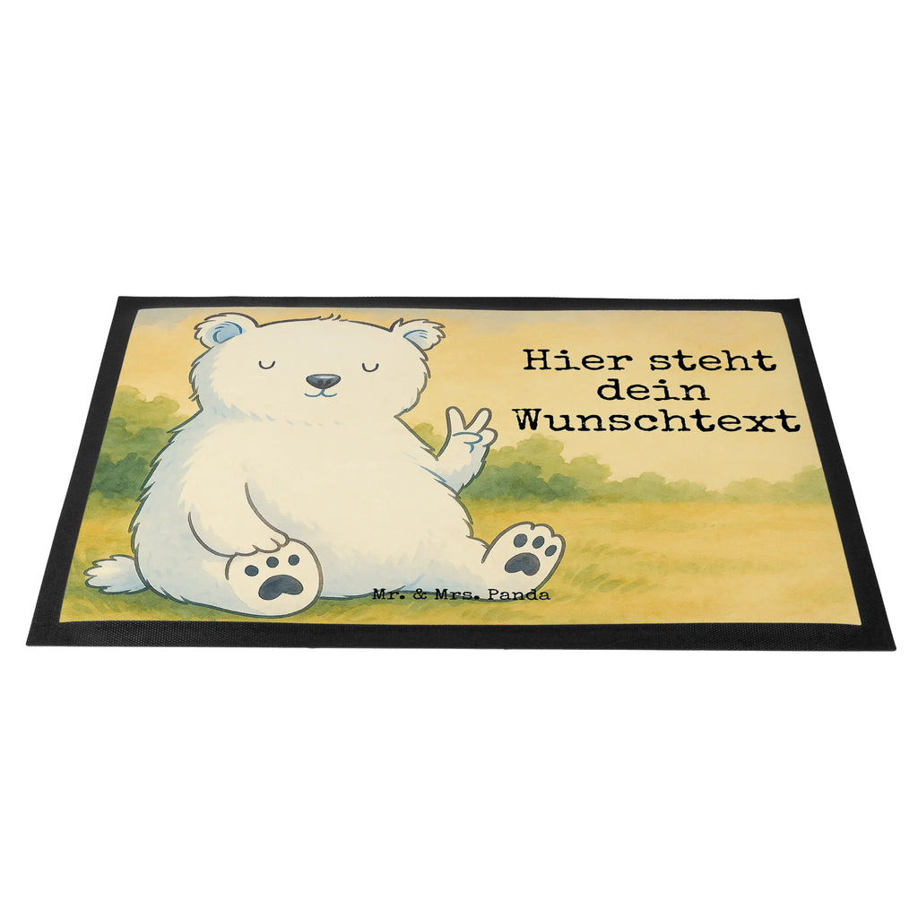 Personalisierte Fußmatte Eisbär Faul Design Türvorleger mit Namen, Personalisierte Fußmatte, Personalisieruung, Türvorleger personalisiert, Fußmatte bedrucken, Personalisiert, Bedrucken, Wunschnamen, Haustürmatte personalisiert, Namensfussmatte, Fußmatte mit Namen, Bär, Teddy, Teddybär, Relaxen, Eisbär, Nordpol, Arbeit, Faul, Homeoffice, Arbeitsplatz, Entspannen, Büro, Bürojob